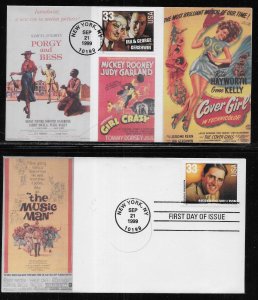 United States 3345-50 Broadway Songwriters Color Copy FDC set of 6