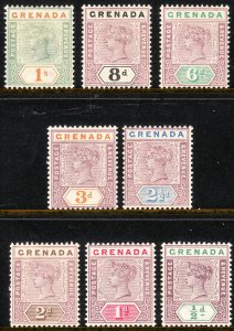 1895 - 1899 Grenada Queen Victoria QV full set MNH -MH Sc# 39 / 46 CV $140.00