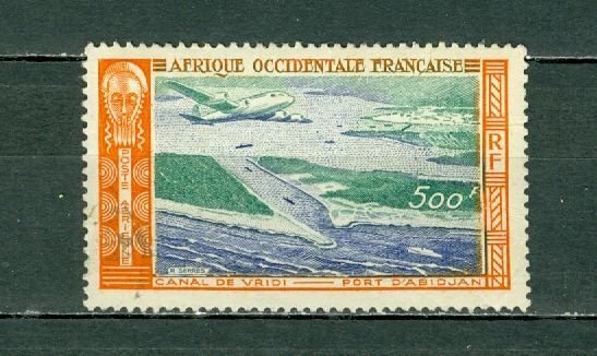 FRENCH WEST AFRICA 1951  CANAL #C16  USED NO THINS...$4.75