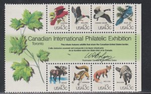 United States  # 1759, CAPEX Block of 8 Different Wildlife Stamps, Mint NH