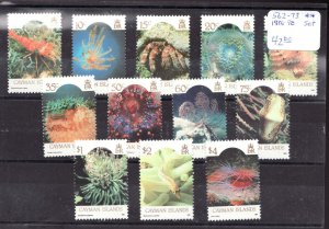 1986 Cayman Islands Sc #562-573 - Botanical, sea life. Stamp set MNH Cv$42