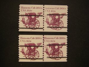 Scott 1904a, 10.9c Hansom Cab, PNC2 #3 & 4, Line Gap, MNH Transportation Beauty