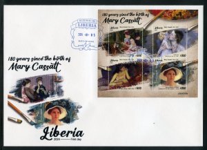 LIBERIA 2023 180th ANNIVERSARY OF MARY CASSATT  SHEET FIRST DAY COVER
