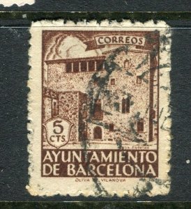 SPAIN; 1930s early Barcelona Local Civil War period issues fine used value