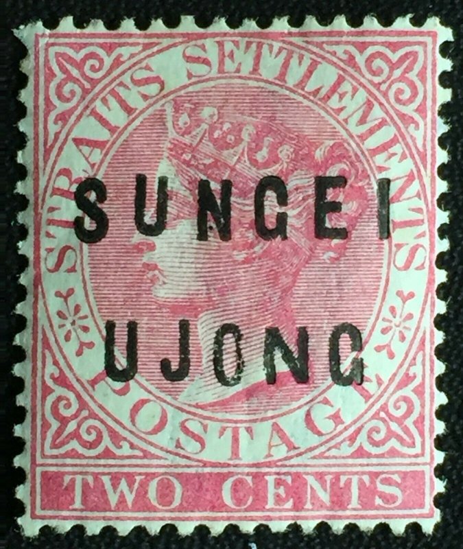 MALAYA 1884 SUNGEI UJONG opt Straits Settlements QV 2c MLH SG#21 M2452