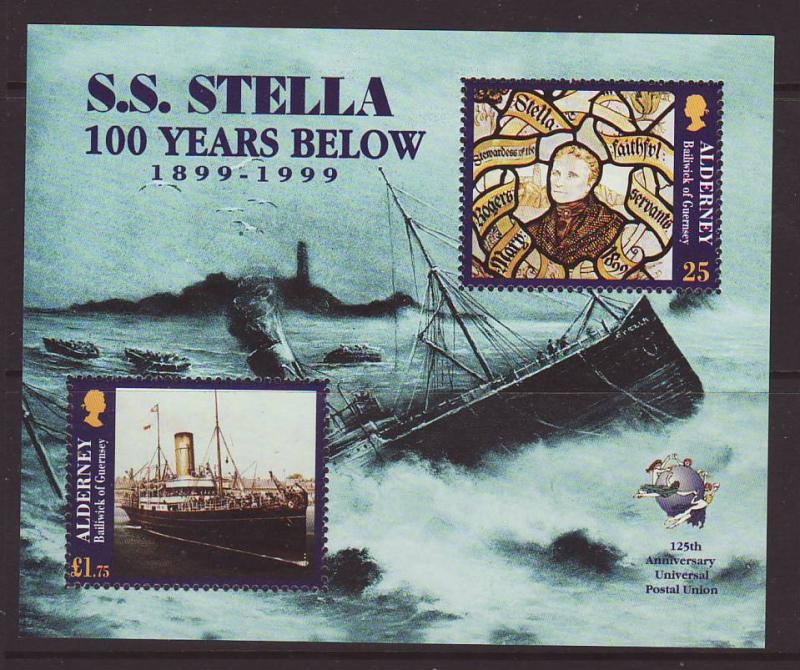 1999 Alderney SS Stella M/S U/Mint SGMSA124