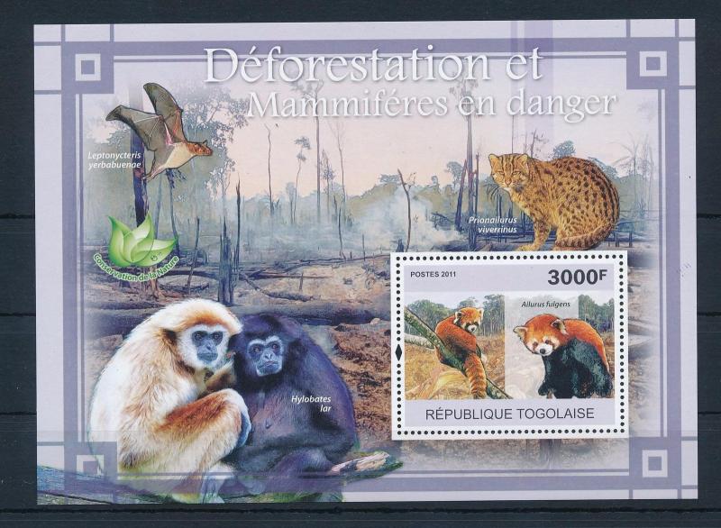 [27058] Togo 2011 Wild Life Panda Deforestation MNH Sheet