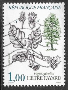 France 1984: 1f Beech Tree, used, VF