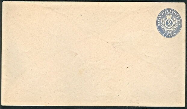 DWI FK1a, 2c ULTRAMARINE shade postal envelope, unused, VF, Facit $130.00