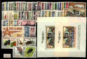 Czechoslovakia 1962 MNH Complete Year set   61 Stamps + 2 Souvenir sheets