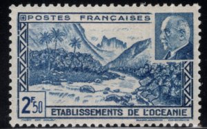 French Polynesia Scott 125B MH* Petain stamp
