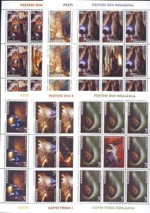 Romania 2011 STAMPS Caves Carpathian Mountains speleology MNH POST SHEETS
