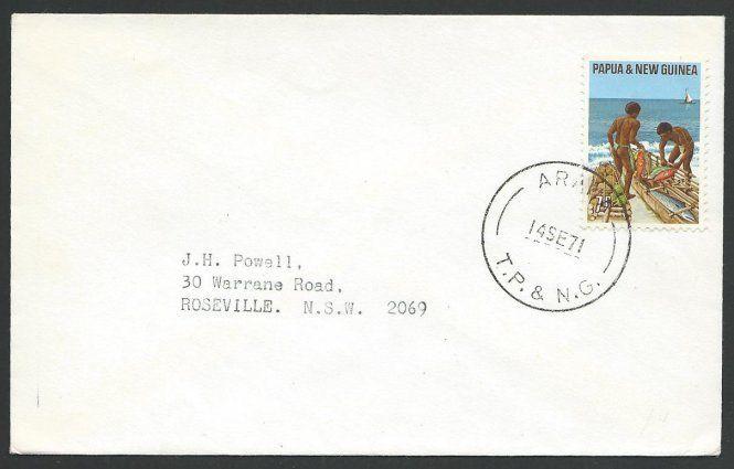 PAPUA NEW GUINEA 1971 cover ex ARAWA.......................................51422