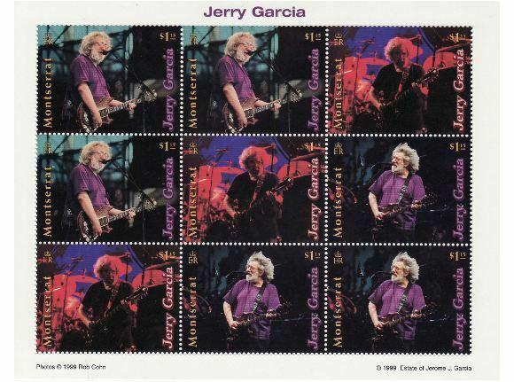 WD07/01/21-Montserrat - Jerry Garcia 9 Stamp  Sheet  970-2