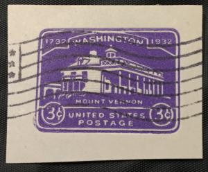 US #U526 Used Cut Square Mount Vernon SCV $.35 L3