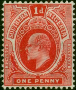 Southern Nigeria 1907 1d Carmine SG34a Head Die A Fine VLMM 