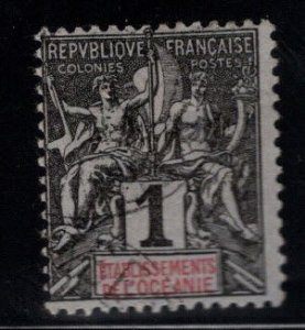 French Polynesia Scott 1 Navigation  and Commerce stamp Used