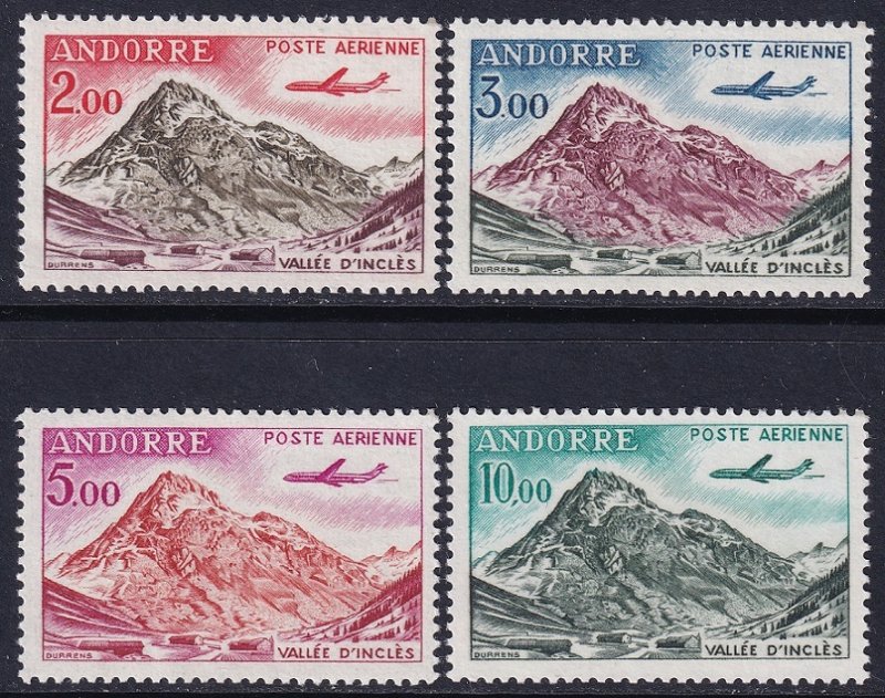 Andorra French 1961 Sc C5-8 air post set MLH*