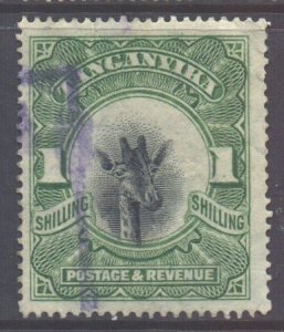 Tanganyika Scott 23 - SG83a, 1922 Giraffe 1/- Upright Watermark used