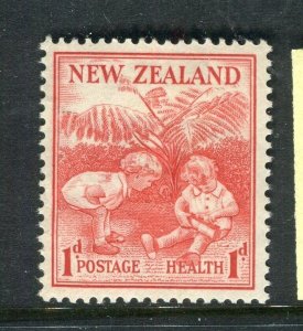 NEW ZEALAND; 1938 early GVI Health Stamp issue fine Mint hinged 1d. value