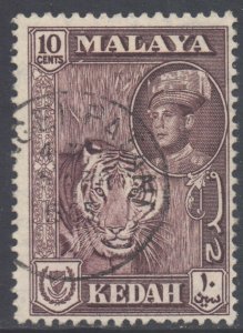 Malaya Kedah Scott 100 - SG109a, 1959 Sultan 10c Maroon used