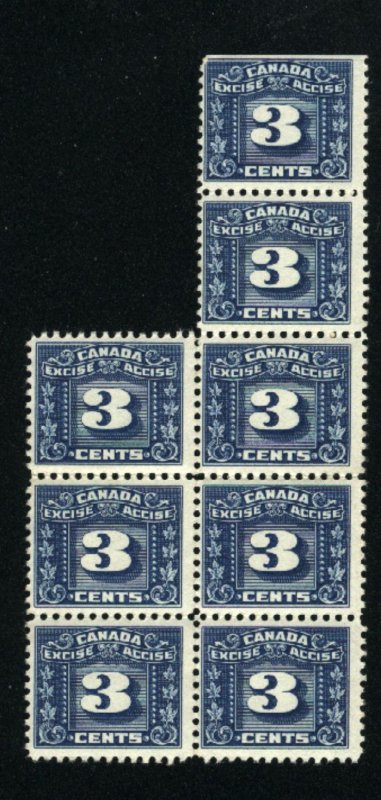 Canada 3 cent excise (8)   Mint NH  PD