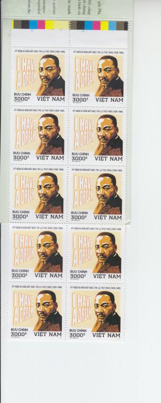 2018 Vietnam Dr Martin Luther King Booklet of 10 (Scott 3595) MNH