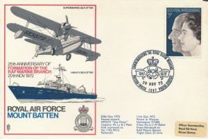 RAF Cover 1972 25th Anniv Formation of RAF Marine Branch - MOUNT BATEN