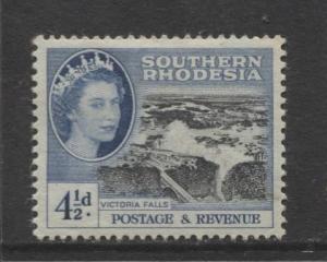 Southern Rhodesia- Scott 86 - QEII Definitives -1953 - MLH- Single 4.1/2d Stamp