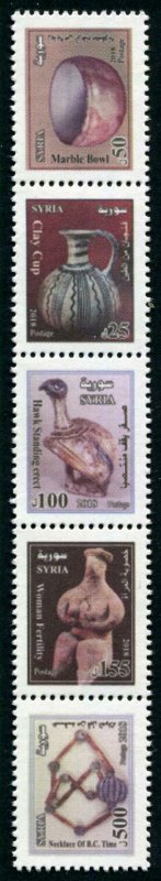 HERRICKSTAMP NEW ISSUES SYRIA Artifacts Strip of 5 Different