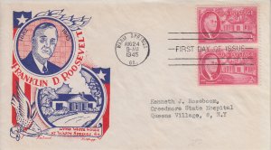 1945 2c Roosevelt Memorial Pr (Scott 931) Fleetwood/Knapp TA FDC