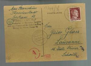 1944 Germany Theresienstadt Concentration Camp Postcard Cover Max Sternschuss