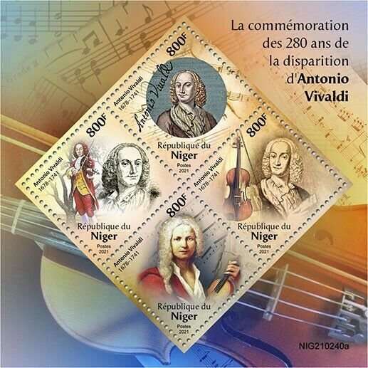 2021/06- NIGER -  ANTONIO VIVALDI          4V    MNH ** 