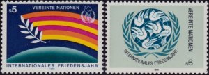 UN Vienna #64-65 MNH - International Peace Year (1986)