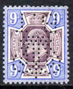 Great Britain 1902 KE7 9d with the rare Board of Trade Pe...