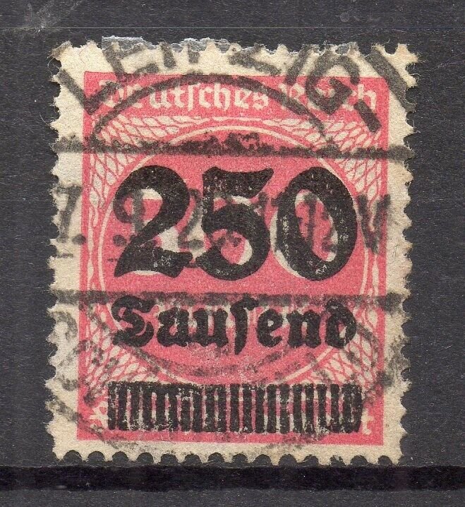 Germany 1923 Early Issue Fine Used 250T. Surcharged NW-96494