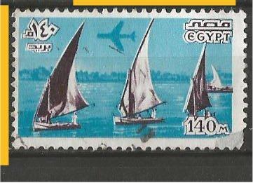 EGYPT, 1978, used 140m, Plane over boats on Nile. C173