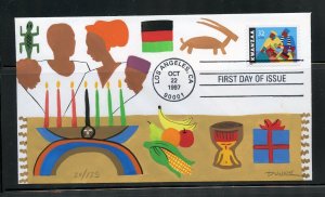 US COLORANO 1997 KWANZAA HAND PAINTED FIRST DAY COVER 125 ISSUED