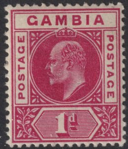 Sc# 29 Gambia 1902 - 1905 KEVII 1p MMH issue CV $16.00 Wmk 2