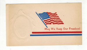 WW2 Patriotic 1940s USA FLAG MAY WE KEEP OUR FREEDOM POSTCARD