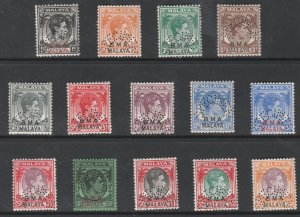 MALAYA - BMA 1945 KG6 SPECIMEN set of 14 complete