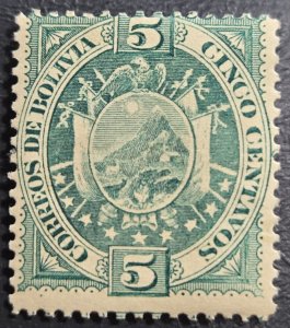 Stamp Bolivia 1897 Coat of Arms A9 #42 MLH