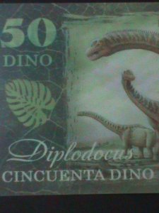 ​SPAIN-2021 DINOSAU-$50 DINO-POLIMER NOTE UNC-COLLECTIBLE-VF PICTORIAL BEAUTIFUL