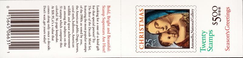 United States 1990 Christmas Religious  Booklet Complete F/VF/NH