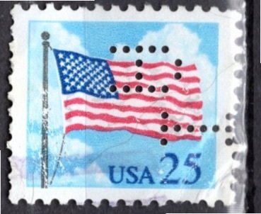 USA; 1988: Sc. # 2278:  Used Perf. 11 Single Stamp W/Perfins