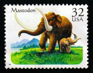 SC# 3079 - (32c) -Prehistoric Animals, Mastodon, used single.