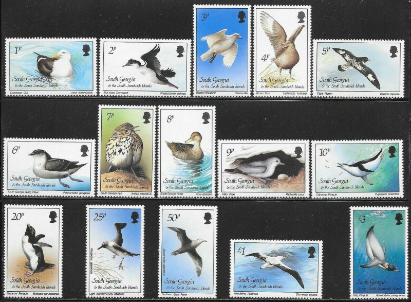 South Georgia 109-123 MNH - Birds