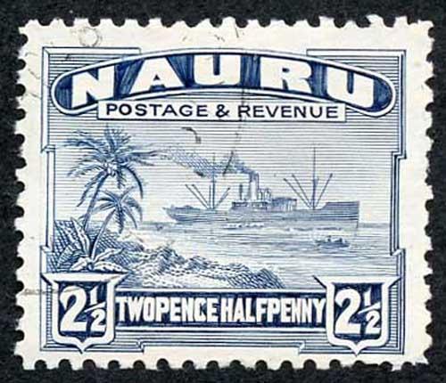 Nauru SG30B 1948 2 1/2d Dull Blue Fine Used