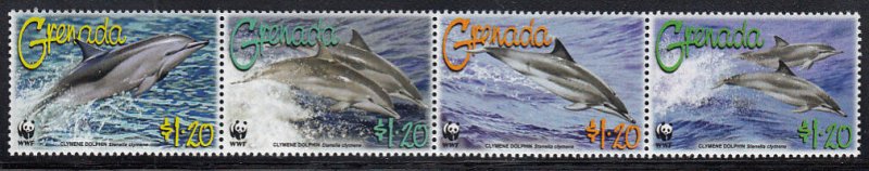 Grenada MNH Sc 3654 Value $ 3.75 US $$ WWF  Dolphins