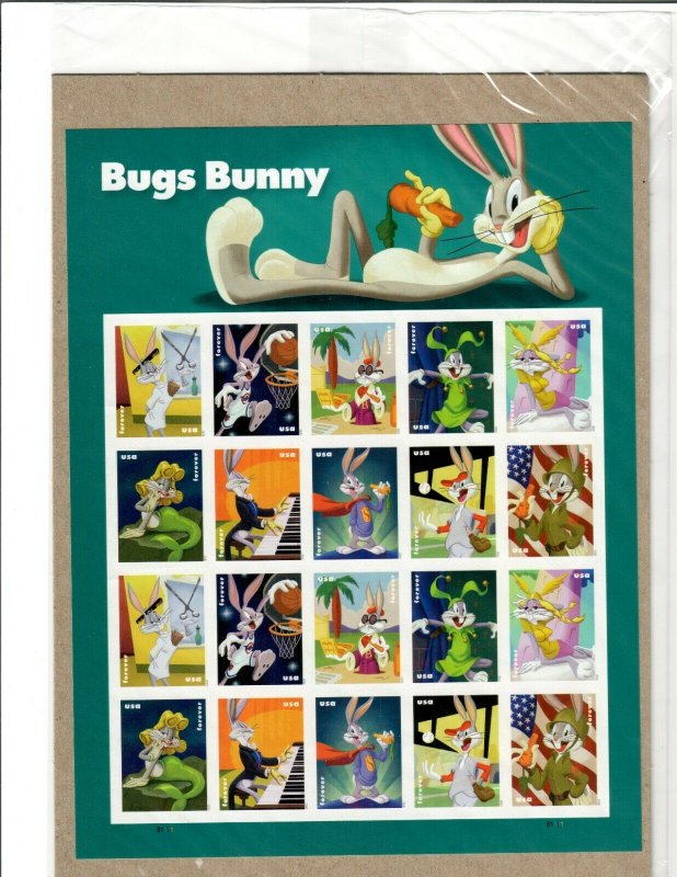 US Stamps Scott #5494-5503 5503a Sheet of 20 - Mint NH Bugs Bunny - sealed